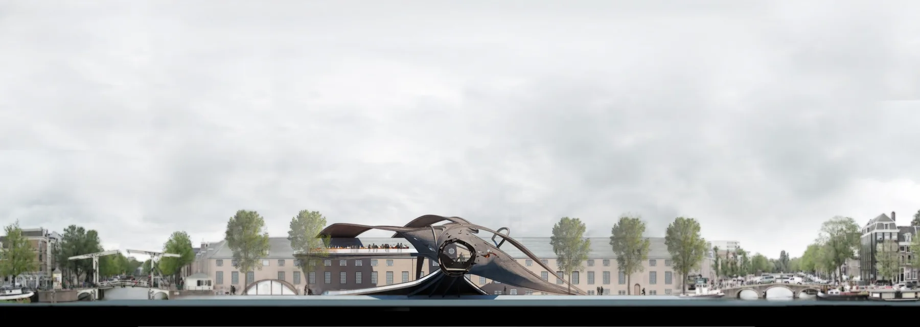 Coupe transversale — Concours d’idée — Amsterdam Iconic Pedestrian