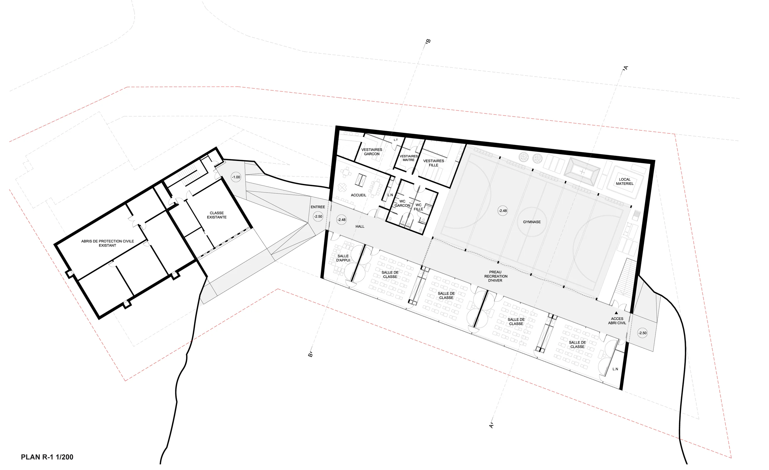 Plan du rez-de-chaussée — École de la Verrerie